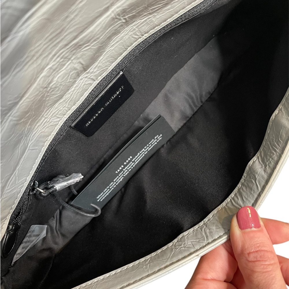 Rebecca Minkoff Crinkled Dove Gray Nordstrom Anniversary Shoulder Bag New! - Picture 7 of 11